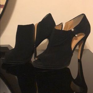 Black suede heel